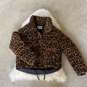 Apparis Leopard Print Puffer Jacket - Size Small